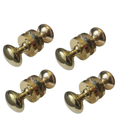 Brass Door Knob Modern Round Rose Door Knob Brass Door Handles 4 Pairs
