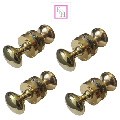 Brass Door Knob Modern Round Rose Door Knob Brass Door Handles 4 Pairs