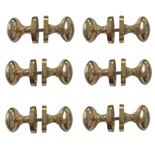 Brass Door Knob Modern Round Rose Door Knob Brass Door Handles 6 Pairs