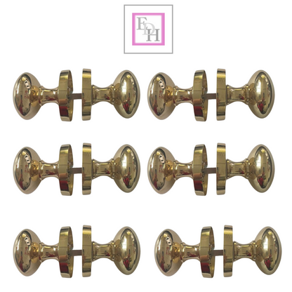 Brass Door Knob Modern Round Rose Door Knob Brass Door Handles 6 Pairs