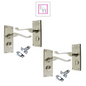 Victorian Scroll Satin Nickel Bathroom Door Handles with Privacy Lock + Latch
