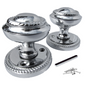 Polished Chrome Georgian Round Door Knobs – 1 Pair