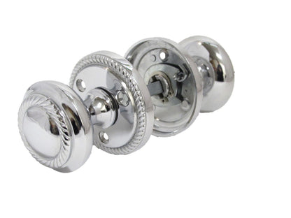 Polished Chrome Georgian Round Door Knobs – 1 Pair
