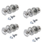 Polished Chrome Georgian Round Door Knobs with Tubular Latch – 4 Pairs