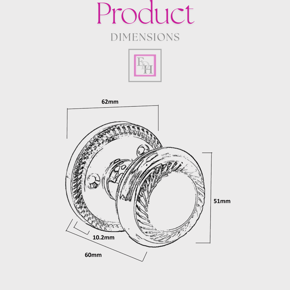 Polished Chrome Georgian Round Door Knobs – 1 Pair