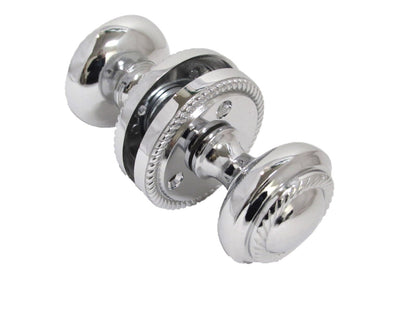 Polished Chrome Georgian Round Door Knobs – 1 Pair