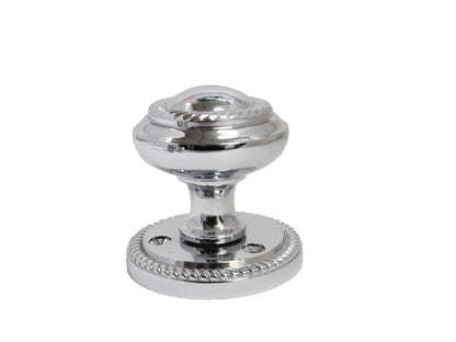 Polished Chrome Georgian Round Door Knobs with Tubular Latch – 4 Pairs