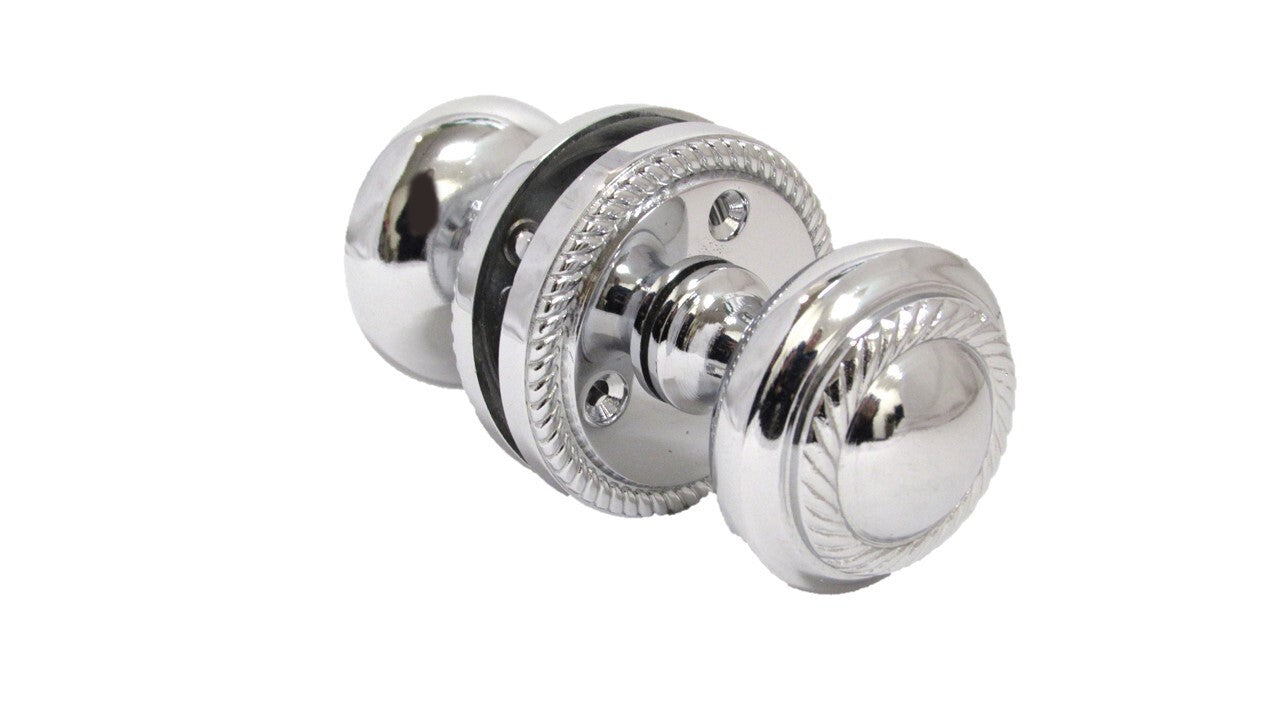 Polished Chrome Georgian Round Door Knobs – 1 Pair
