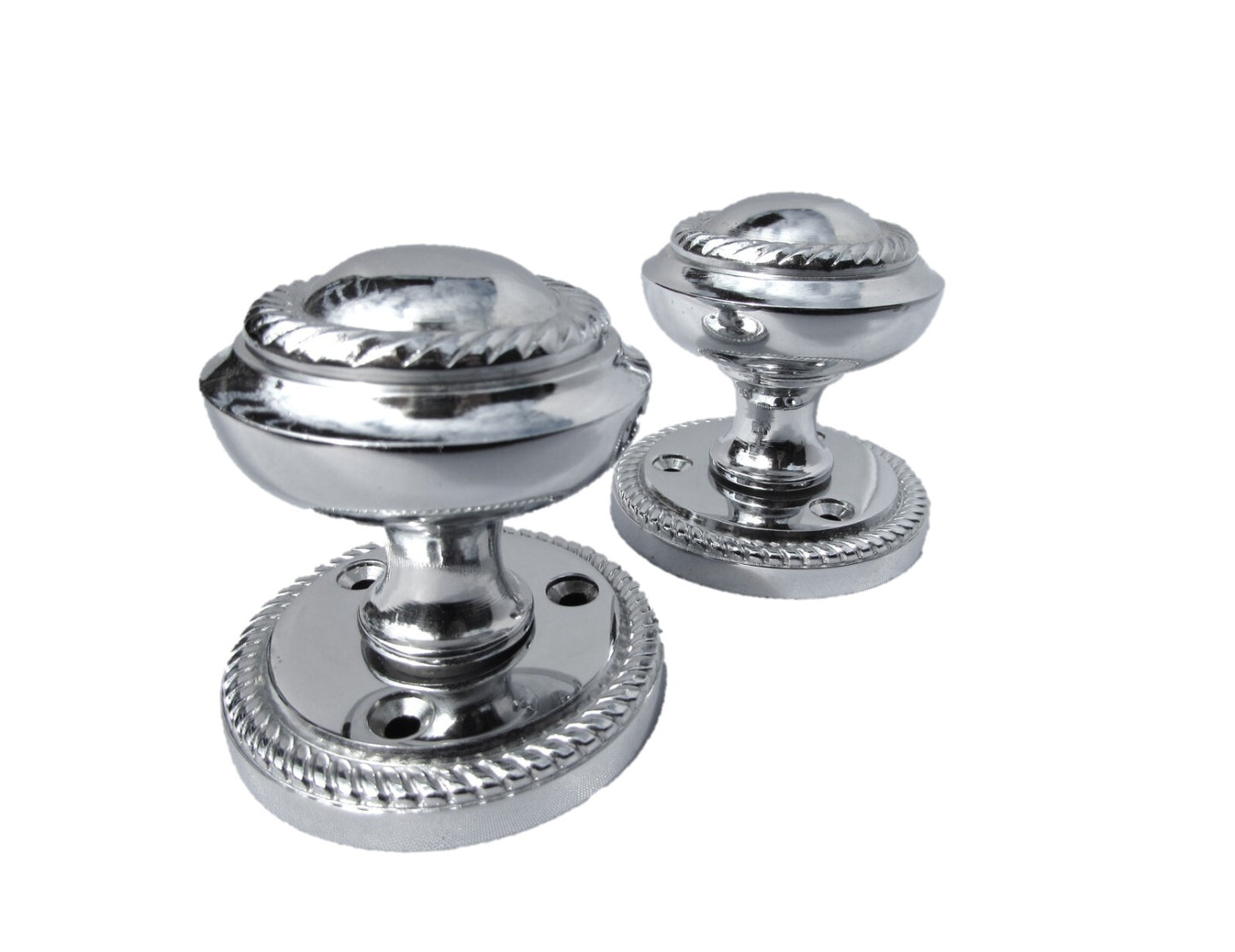 Polished Chrome Georgian Round Door Knobs – 1 Pair