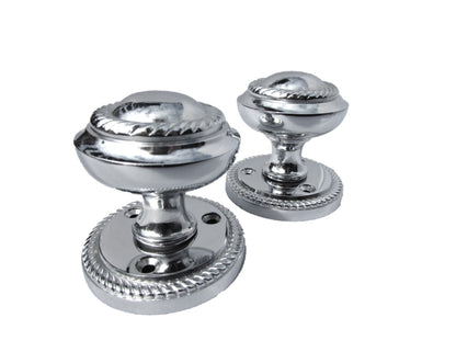 Polished Chrome Georgian Round Door Knobs – 1 Pair