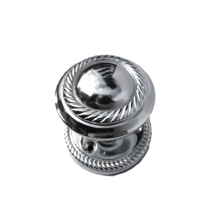 Polished Chrome Georgian Round Door Knobs with Tubular Latch – 4 Pairs