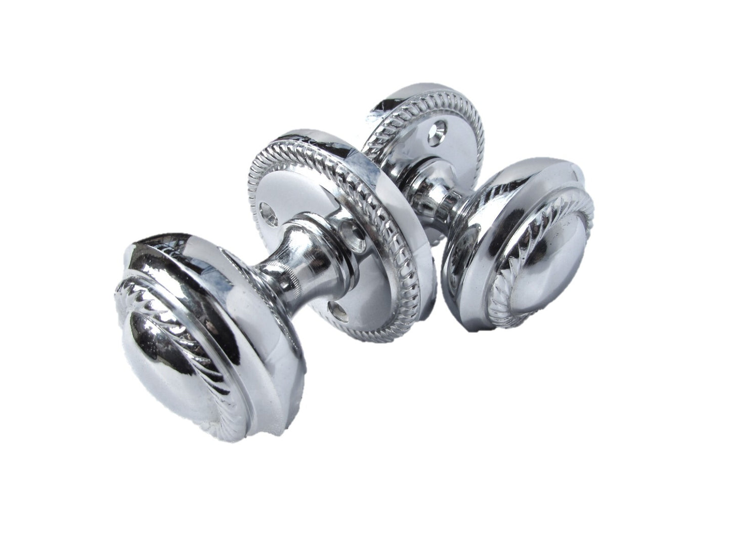 Polished Chrome Georgian Round Door Knobs – 1 Pair