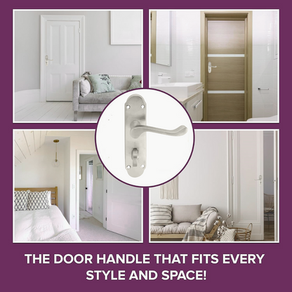 Satin Nickel Bathroom Door Handle – Epsom Style Victorian Scroll Privacy Lever