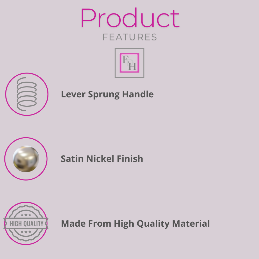 Satin Nickel Bathroom Door Handle – Epsom Style Victorian Scroll Privacy Lever