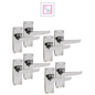 Victorian Straight Chrome Door Handles, Interior Lever Handles Backplate 118x42
