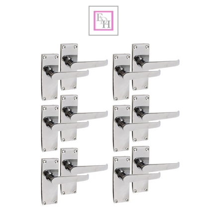 Victorian Straight Chrome Door Handles – Interior Lever Handles + Tubular Latch