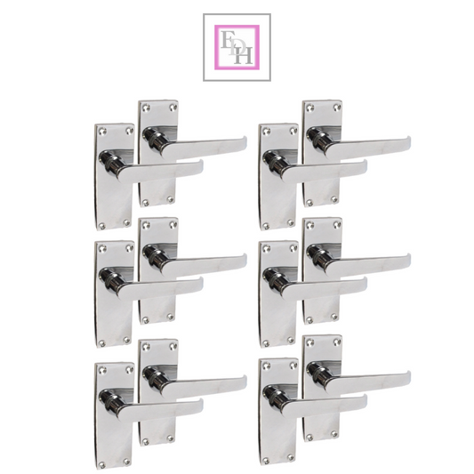 Victorian Straight Chrome Door Handles – Interior Lever Handles + Tubular Latch