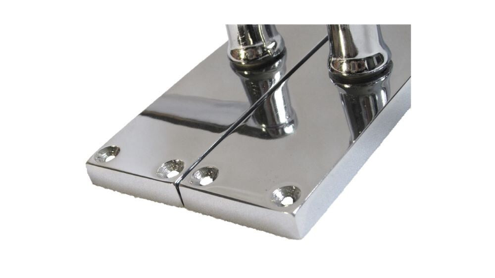 Victorian Straight Chrome Door Handles, Interior Lever Handles Backplate 118x42