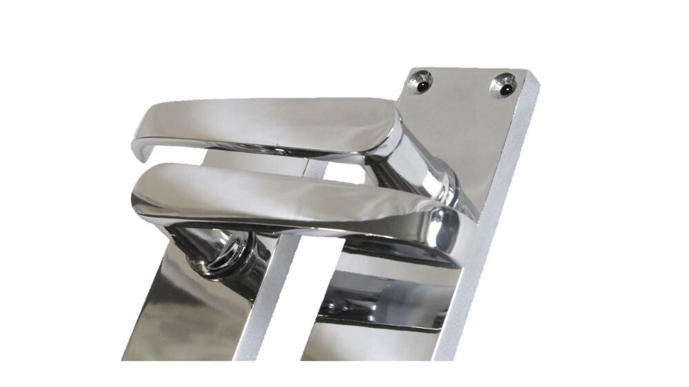 Victorian Straight Chrome Door Handles, Interior Lever Handle Backplate 118x42mm
