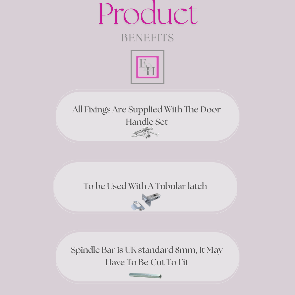 Victorian Straight Chrome Door Handles, Interior Lever Handle Backplate 118x42mm