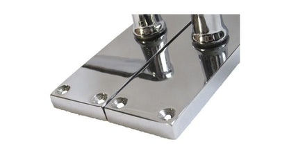 Victorian Straight Chrome Door Handles, Interior Lever Handle Backplate 118x42mm