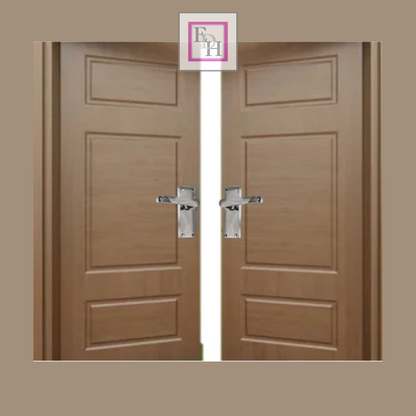 Victorian Straight Chrome Door Handles, Interior Lever Handle Backplate 118x42mm