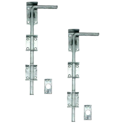 2x 15" Heavy Duty Drop Bolts–Galvanised Gate, Stable, Shed, Garage Sliding Lock