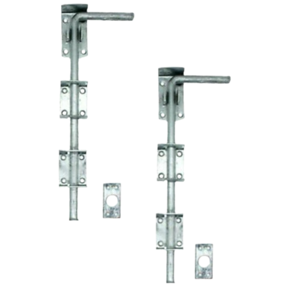2x 15" Heavy Duty Drop Bolts–Galvanised Gate, Stable, Shed, Garage Sliding Lock