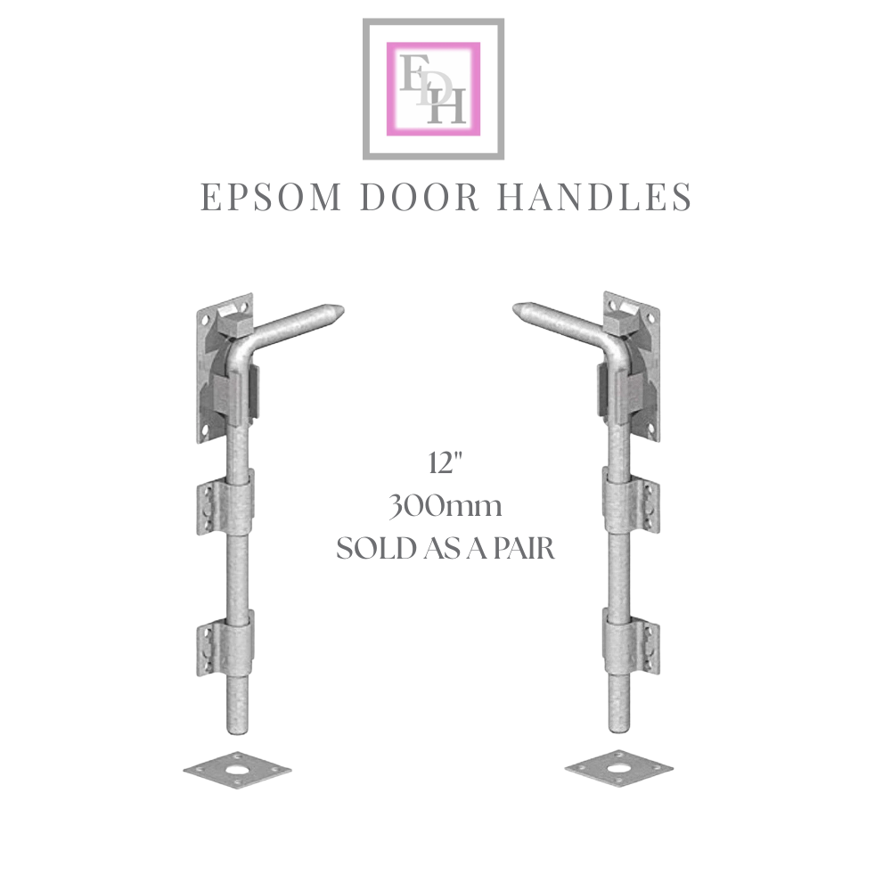 12" 15" 18" 24" GALV HEAVY DUTY DROP BOLT DOOR GARAGE SHED SLIDING HASP BOLT