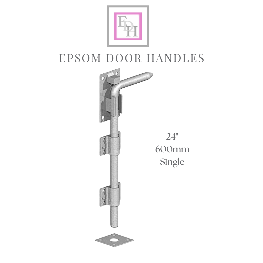 12" 15" 18" 24" GALV HEAVY DUTY DROP BOLT DOOR GARAGE SHED SLIDING HASP BOLT