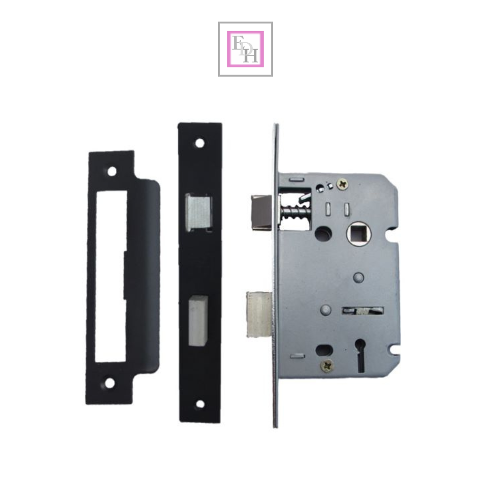 Black Cast Iron Fleur-de-Lys Lever Lock Door Handles  Ornate Antique Internal