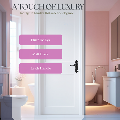 Black Cast Iron Fleur-de-Lys Lever Door Handles Antique Latch Handles+Latch Sets