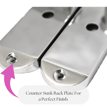 Cadenza Chrome Scroll Door Handles on Backplate – Bathroom Lock Set