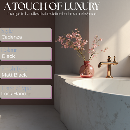 Cadenza Door Handles Set Black Victorian Scroll Lever Lock Handle 178mm x 40mm