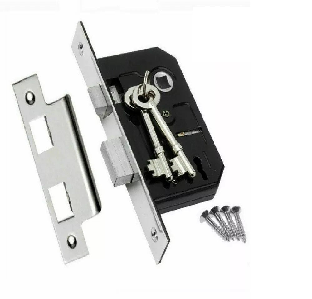 Cadenza Door Handles Set  Chrome Victorian Scroll Lever Lock Handle 178mm x 40mm