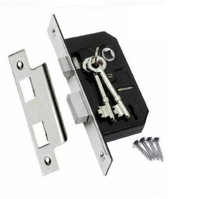 Cadenza Door Handles Set  Chrome Victorian Scroll Lever Lock Handle 178mm x 40mm