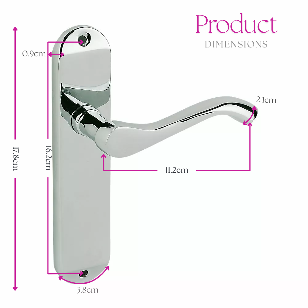 Cadenza Door Handles Chrome Victorian Scroll Lever Latch Handle 178mm x 40mm