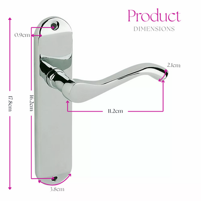 Cadenza Door Handles Chrome Victorian Scroll Lever Latch Handle 178mm x 40mm