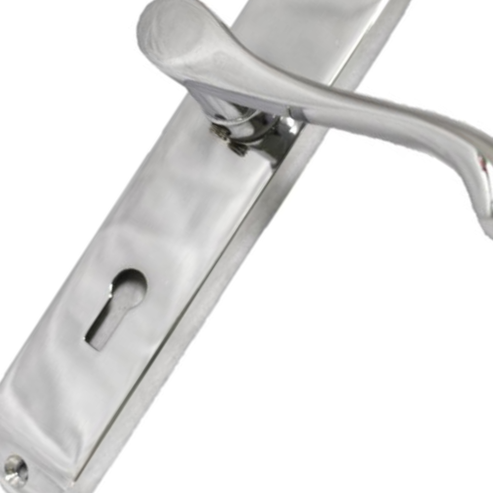 Cadenza Door Handles Set  Chrome Victorian Scroll Lever Lock Handle 178mm x 40mm