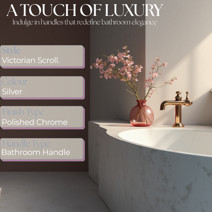 Cadenza Door Handles Chrome Victorian Scroll Lever Latch Handle 178mm x 40mm