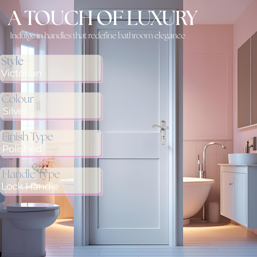 Cadenza Door Handles Set  Chrome Victorian Scroll Lever Lock Handle 178mm x 40mm