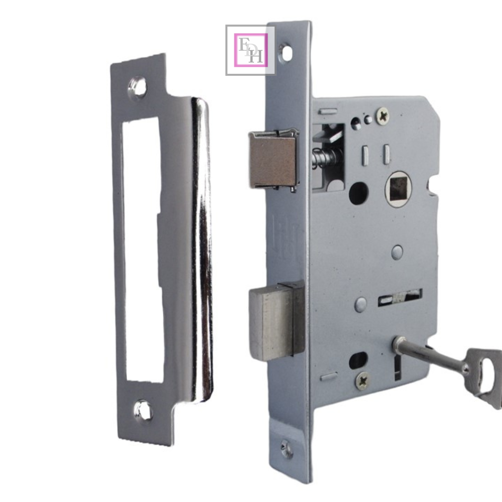 Cadenza Door Handles Set  Chrome Victorian Scroll Lever Lock Handle 178mm x 40mm