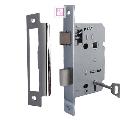 Cadenza Door Handles Set  Chrome Victorian Scroll Lever Lock Handle 178mm x 40mm