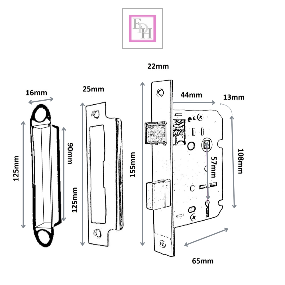 Cadenza Door Handles Set  Chrome Victorian Scroll Lever Lock Handle 178mm x 40mm