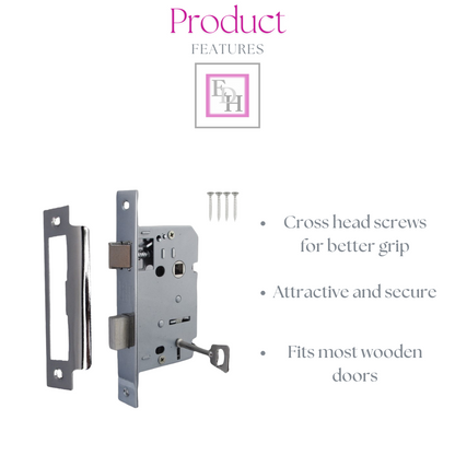 Cadenza Door Handles Set  Chrome Victorian Scroll Lever Lock Handle 178mm x 40mm