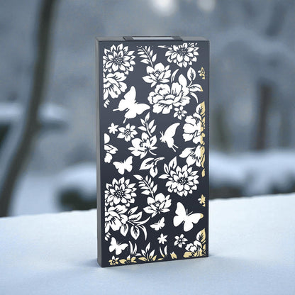 Large Solar Wall Panel Butterfly Outdoor Wall Art with Warm LED Light Weatherproof Garden & Patio Décor Butterfly Silhouette (60×30×5cm)