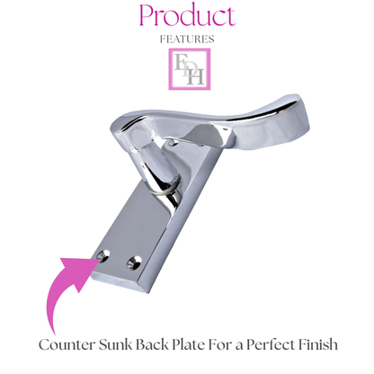 Victorian Scroll Chrome Door Handles - Set of 4 Stylish Chrome Door Handles