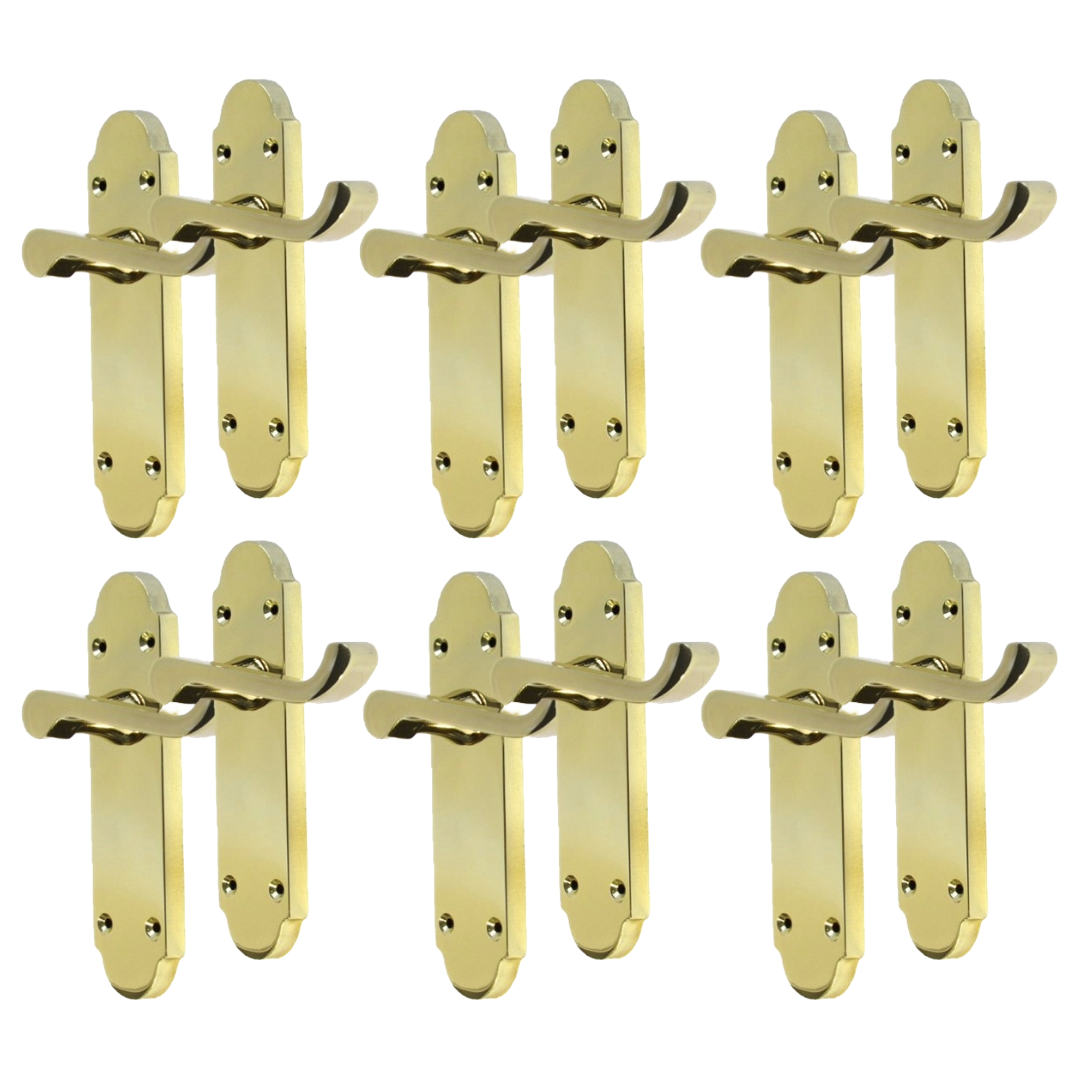 Brass Plated Internal Door Handles - Door Handles Internal Sets, Brass Door Handle Set for Internal Doors