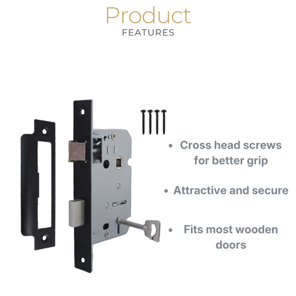 3 Lever Sash Lock – Mortice Door Lock - Multiple Finishes