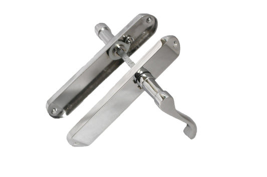 Cadenza Door Handles on Backplate Chrome Scroll Latch Handle